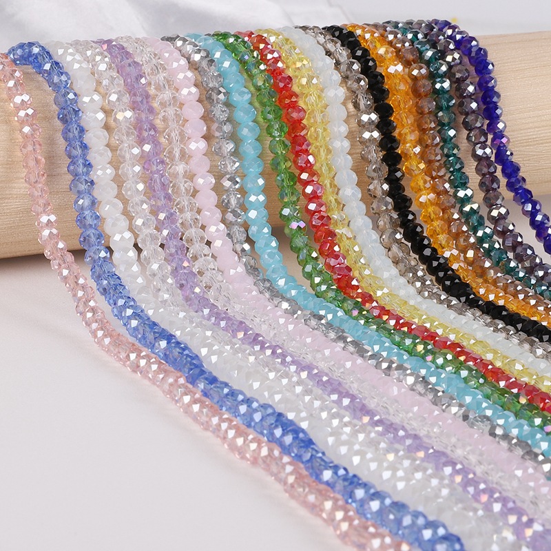 3mm Colored Glass Crystal Wheel Beads Loose Handmade Diy Beaded Bracelet Necklace