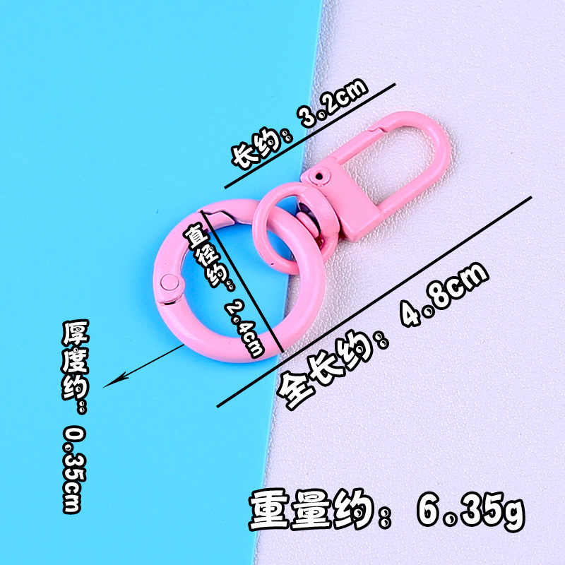 Candy Color Diy Paint 25mm Spring Ring Door Buckle Keychain Jewelry Accessories Luggage
