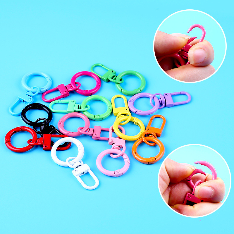 Candy Color Diy Paint 25mm Spring Ring Door Buckle Keychain Jewelry Accessories Luggage