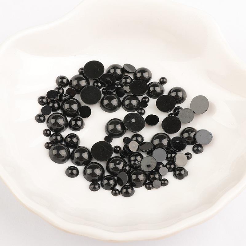 Black Animal Eyes Flat Beads Diy Hand-knitted Doll Making Hair Clip Material Package