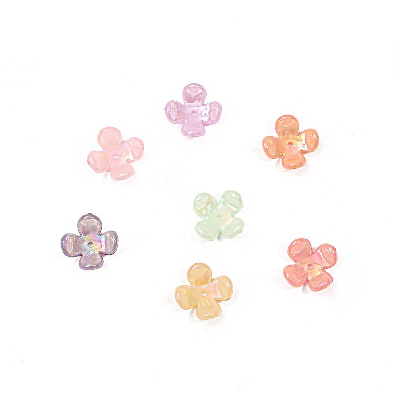15mm Acrylic Imitation Flower Petals Four-petal Holder Separated by Beads Handmade Diy