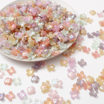 15mm Acrylic Imitation Flower Petals Four-petal Holder Separated by Beads Handmade Diy