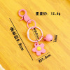 Colorful Paint Pliers Clip Ring Small Flower Bell Keychain Diy Handmade Pendant Fresh