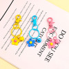 Colorful Paint Pliers Clip Ring Small Flower Bell Keychain Diy Handmade Pendant Fresh