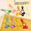 Colorful Paint Pliers Clip Ring Small Flower Bell Keychain Diy Handmade Pendant Fresh