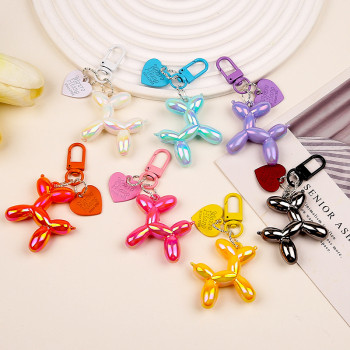 Creative Ins Style Cartoon Balloon Dog Alloy Love Key Chain Pendant Dij Jewelry