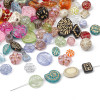 Acrylic Transparent Retro Frosted Gold Loose Beads Handmade Diy Bracelet Necklace Pendant