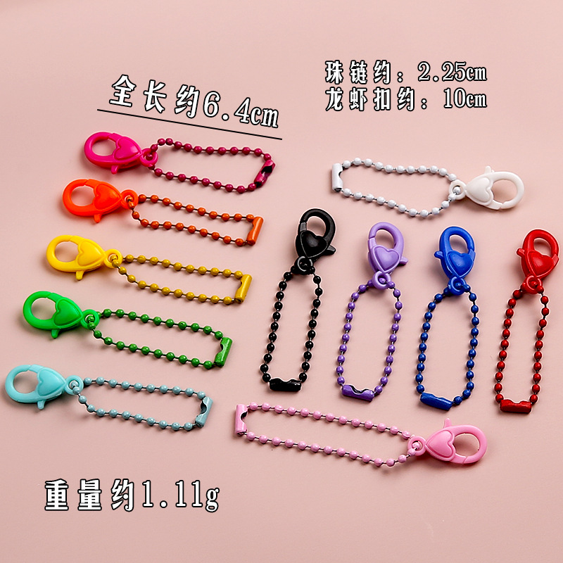 Diy Jewelry Accessories Plastic Lobster Clasp Bead Chain Pendant Paint Mixed Color Round