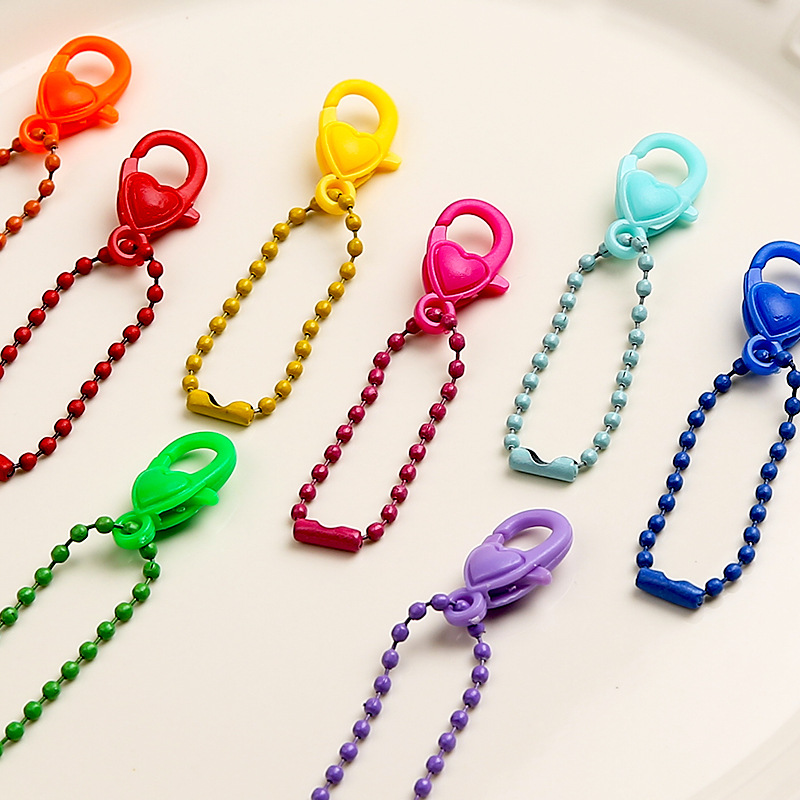 Diy Jewelry Accessories Plastic Lobster Clasp Bead Chain Pendant Paint Mixed Color Round