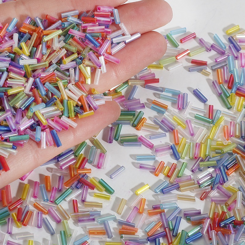 2*7mm Colored Glass Rice Beads Tube Handmade Diy Beaded Bracelet Necklace Jewelry