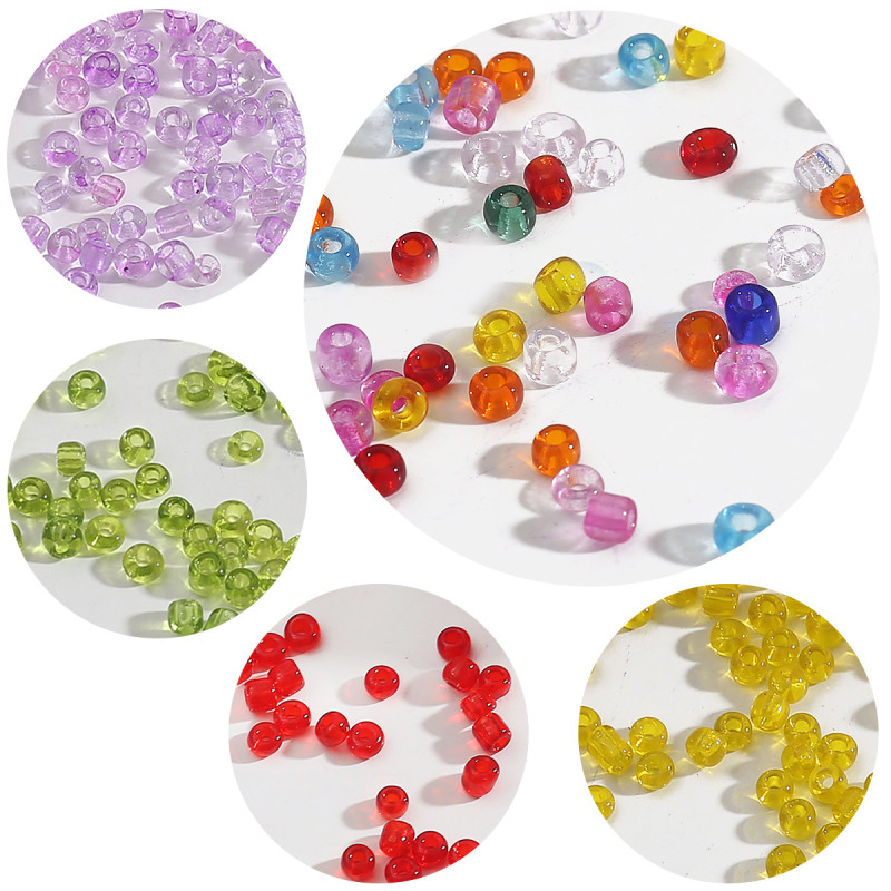 2/3/4mm Transparent Series Glass Rice Beads Bead Accessories Handmade Diy Bracelet