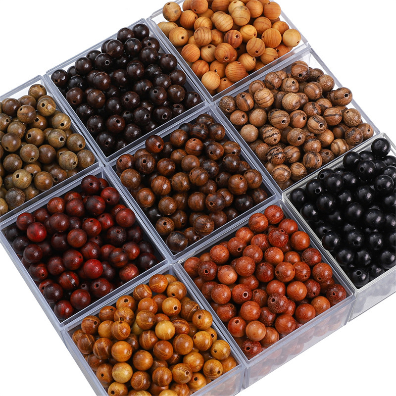8mm Wooden Round Beads Rosewood Burmese Flower Thuja Cypress Sandalwood Loose Beaded