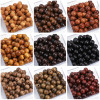 Natural Wood Beads, Round Pear Blossoms, Burmese Flowers, Thuja Cypress, Sandalwood