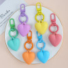 Candy Color Rubber Peach Heart Three-dimensional Resin Key Chain Pendant Frosted Feel