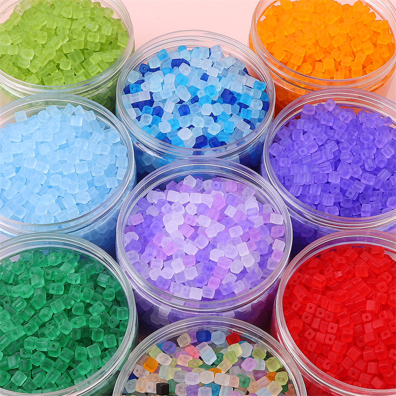5x5mm Domestic Frosted Glass Sugar Cube Rice Beads Handmade Diy Bracelet Necklace Mobile