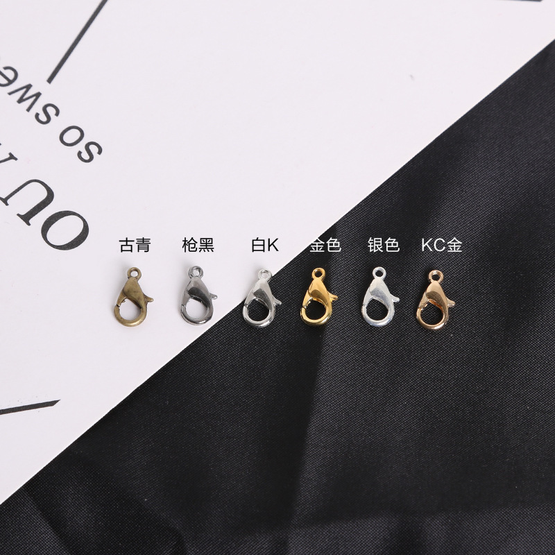 10-21mm Gold and Silver/antique Green Alloy Lobster Clasp Handmade Diy Bracelet Necklace