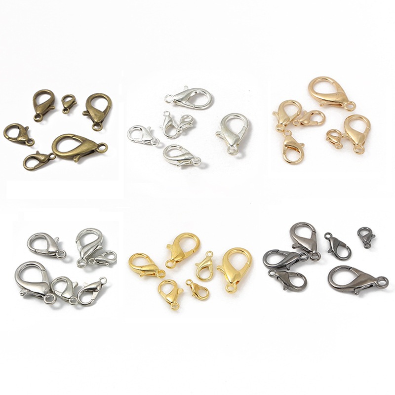 10-21mm Gold and Silver/antique Green Alloy Lobster Clasp Handmade Diy Bracelet Necklace