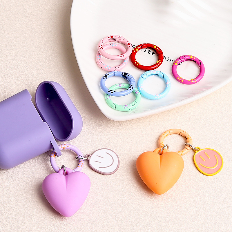 Candy Color Metal Paint 25mm Cat Claw Spring Buckle Key Chain Pendant Diy Jewelry