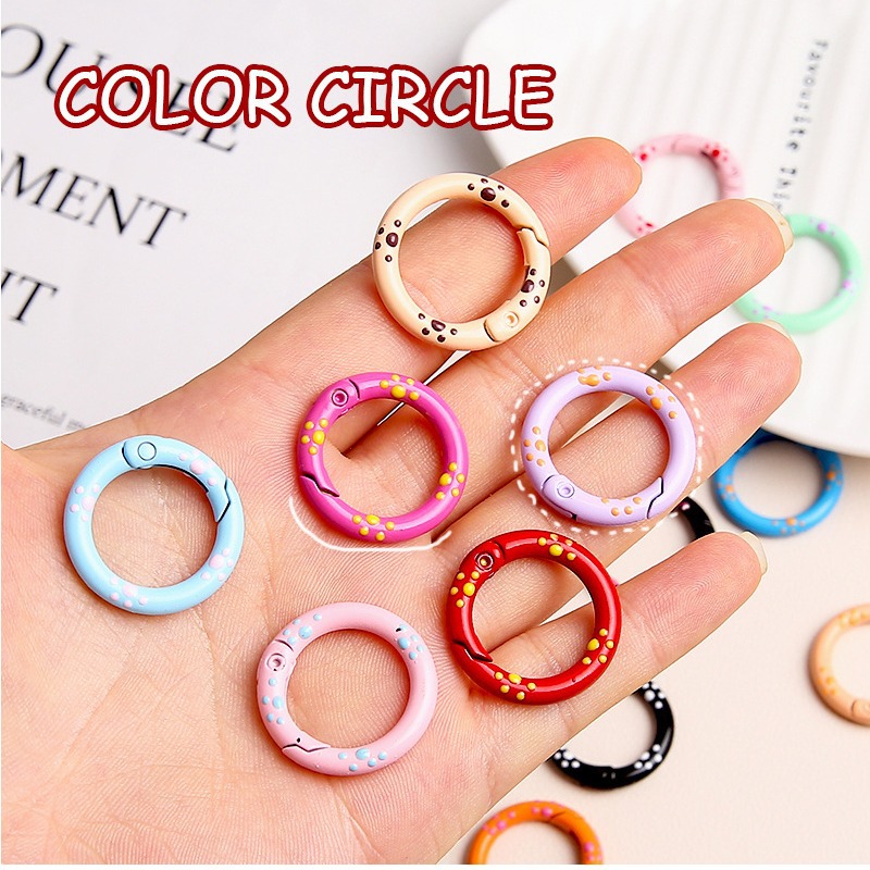 Candy Color Metal Paint 25mm Cat Claw Spring Buckle Key Chain Pendant Diy Jewelry