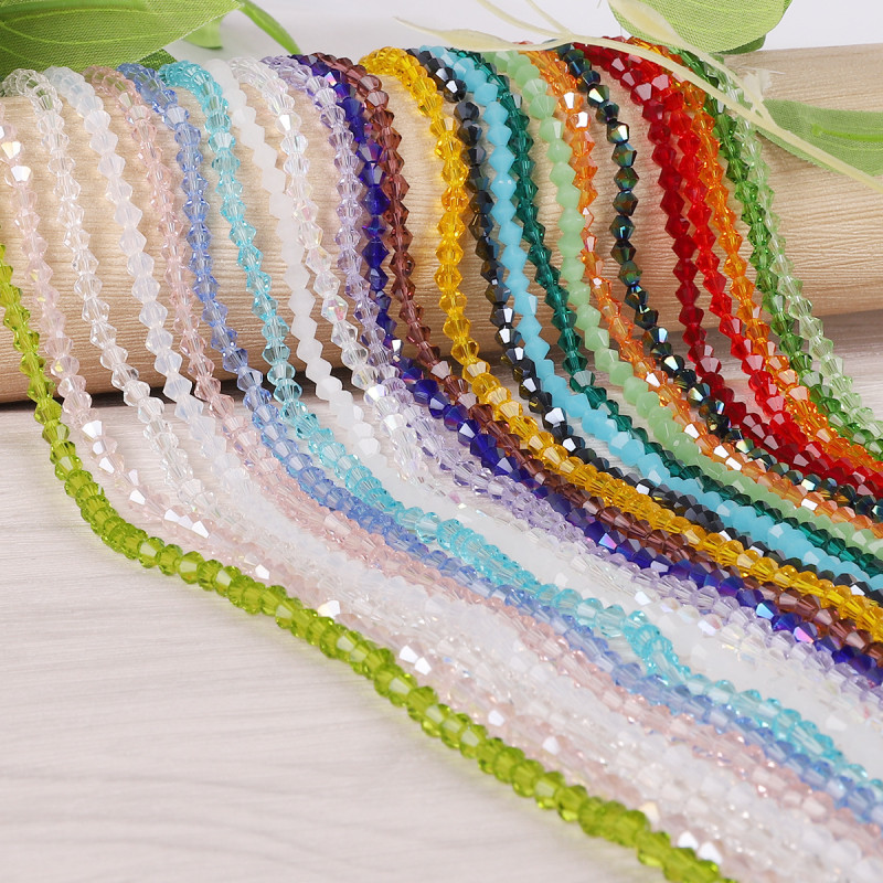 3mm Glass Crystal Pointed Beads Bracelet Necklace Pendant Loose Diy Handmade Accessories