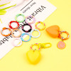 Painted Colorful Donut Spring Buckle Round Split Ring Metal Cartoon Diy Jewelry