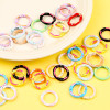 Painted Colorful Donut Spring Buckle Round Split Ring Metal Cartoon Diy Jewelry