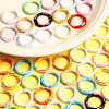 Painted Colorful Donut Spring Buckle Round Split Ring Metal Cartoon Diy Jewelry