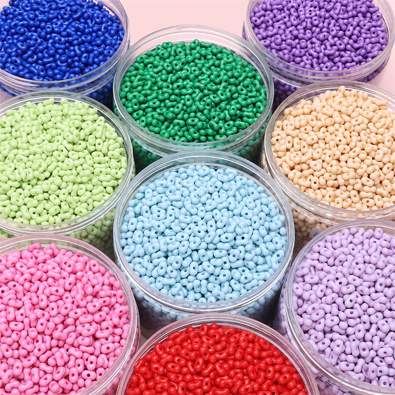 4x6mm Acrylic Solid Color Peanut Beads Semi-finished Necklace Bracelet Handmade Diy