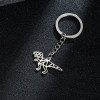 2025 Stainless Steel New Product Hollow Origami Cartoon Dinosaur Pendant Keychain Jewelry