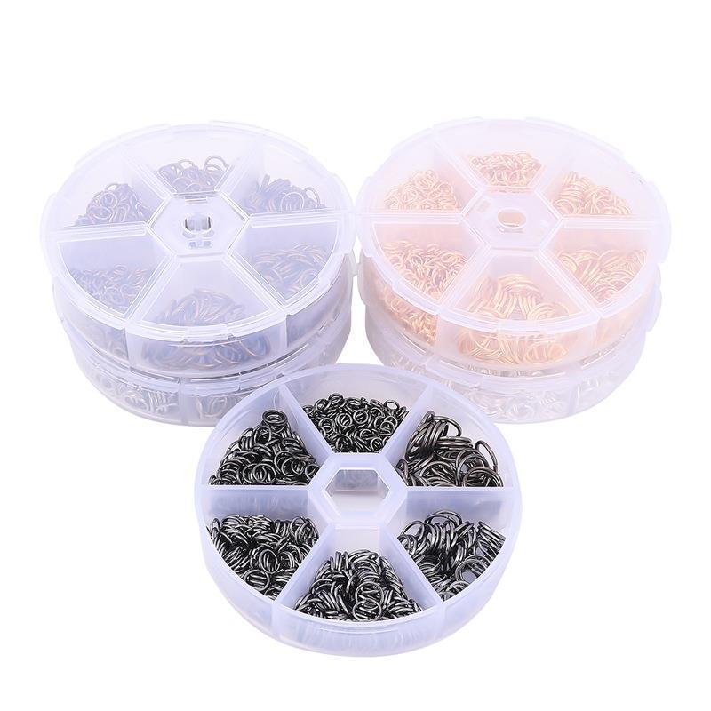 4-10mm Boxed Single-ring Opening Connection Ring Accessories Diy Earrings Jewelry