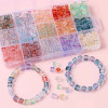 7mm High Quality Glass Phantom Gradient Sugar Cube Beads Rice Jewelry Accessories