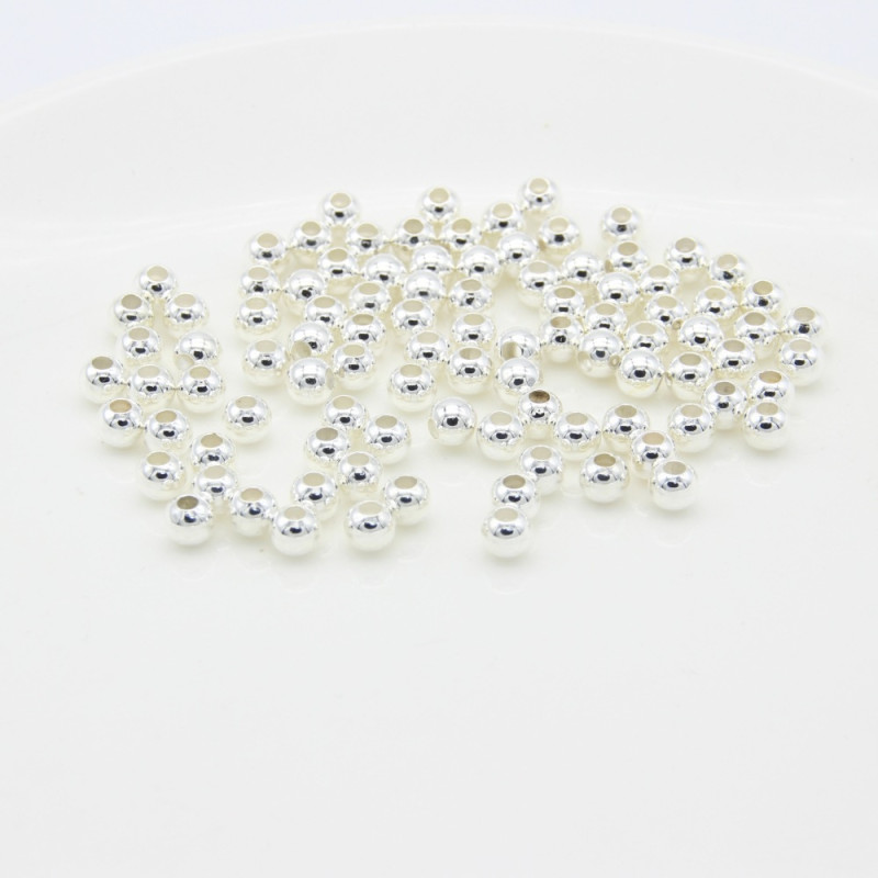 Copper Beads Beading Material Electroplated Silver White K Rose Gold Jewelry Accessories
