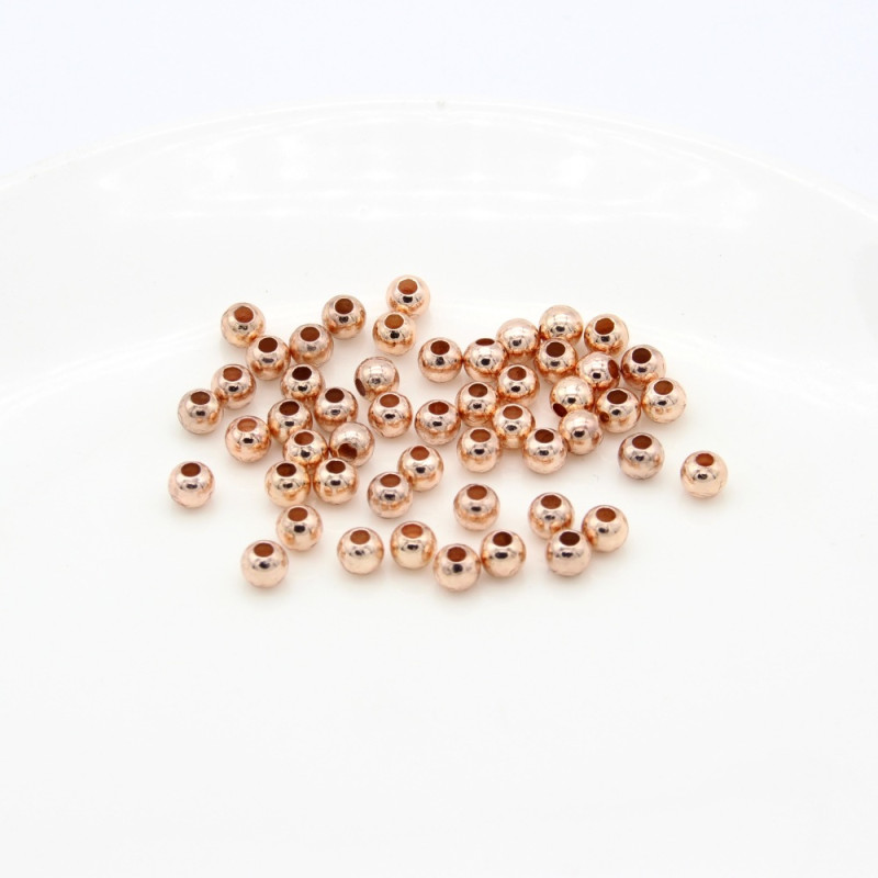 Copper Beads Beading Material Electroplated Silver White K Rose Gold Jewelry Accessories