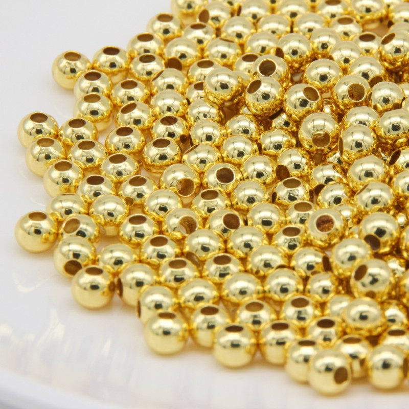 Copper Beads Beading Material Electroplated Silver White K Rose Gold Jewelry Accessories