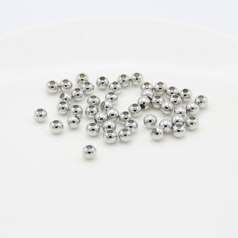 Copper Beads Beading Material Electroplated Silver White K Rose Gold Jewelry Accessories