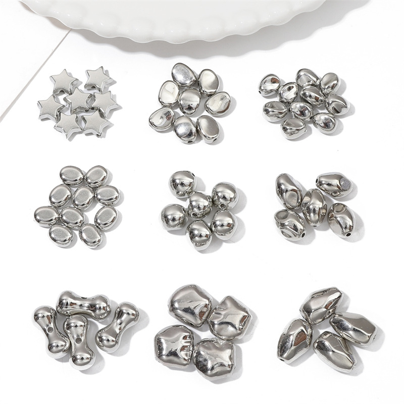 Plastic Ccb Irregular Shaped White K Color Separated Beads Diy Handmade Earrings Bracelet