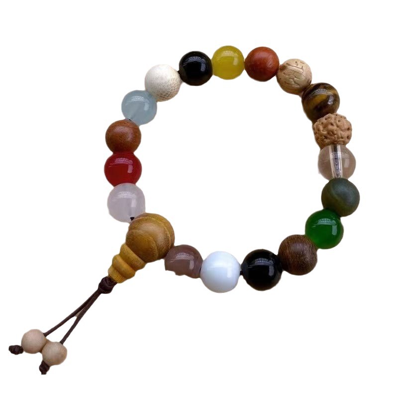 New 18-seed Rosary Disc to Play Colorful Bracelet Style Niche Design Ins Retro Lucky