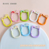 Painted Colorful Cartoon Flowers Kt Lucky Cat Spring Buckle Metal Diy Jewelry Accessories