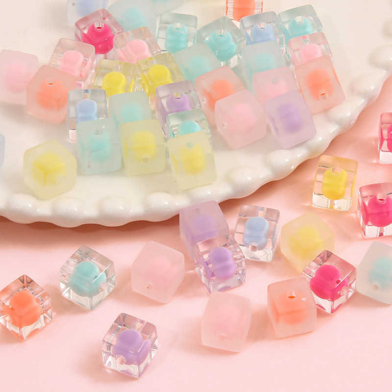 Acrylic Square Beads Loose Beaded Macaron Sandwich Handmade Diy Mobile Phone Chain