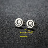 Stainless Steel Fashion Jewelry Girls Simple Geometric Ring Spiral Rotating Earrings Mini