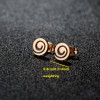 Stainless Steel Fashion Jewelry Girls Simple Geometric Ring Spiral Rotating Earrings Mini