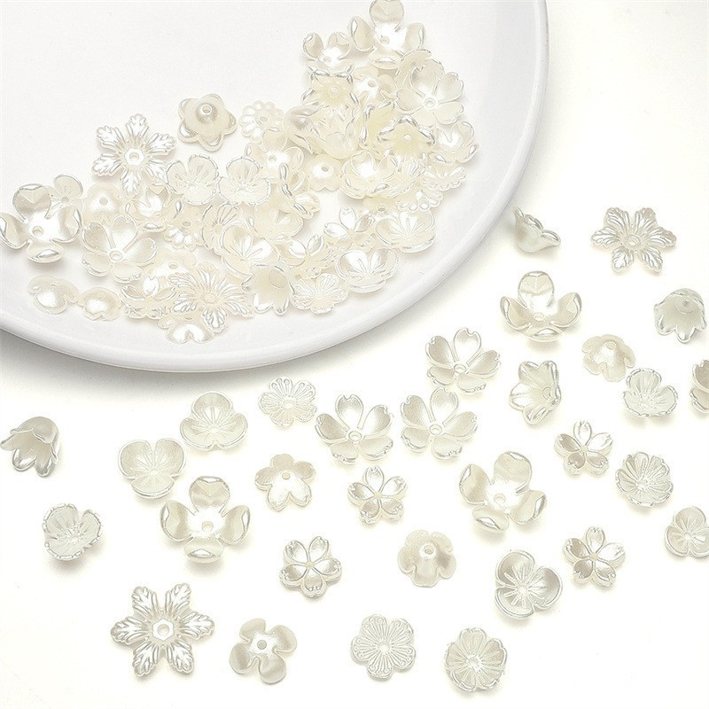 Abs Imitation Pearl String Beads Flower Holder Petals Spacer Antique Handmade Diy