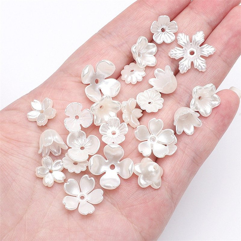 Abs Imitation Pearl String Beads Flower Holder Petals Spacer Antique Handmade Diy