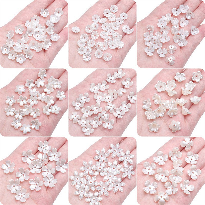 Abs Imitation Pearl String Beads Flower Holder Petals Spacer Antique Handmade Diy
