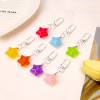 Candy Color Creative Cute Transparent Jelly Star Keychain Diy Jewelry Pendant Chubby