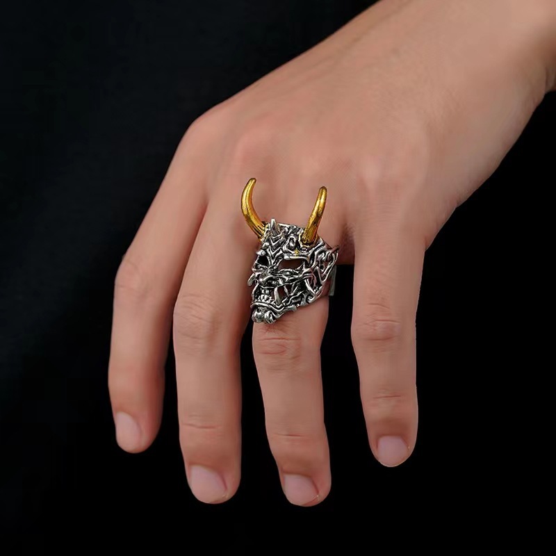 Popular Golden Horn Prajna Ring, Men’s Ghost Mask, Cool Personalized Accessories