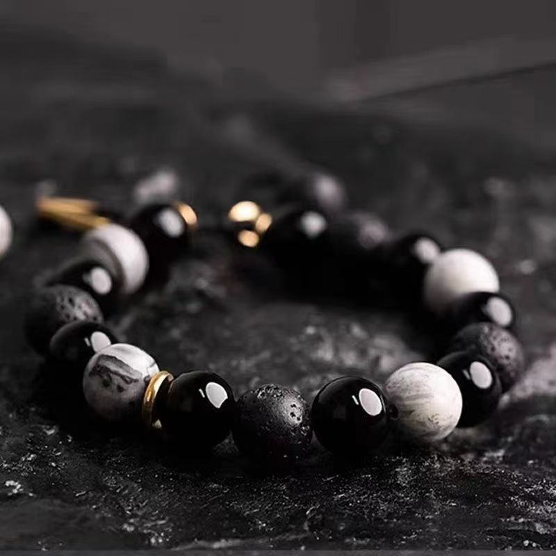 Bracelet Men's Niche High-end Exquisite Retro New Style High-end Beads Men's