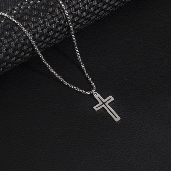Stainless Steel Pendant Cross Men's Necklace Hip-hop Clothing Accessories Personalized
