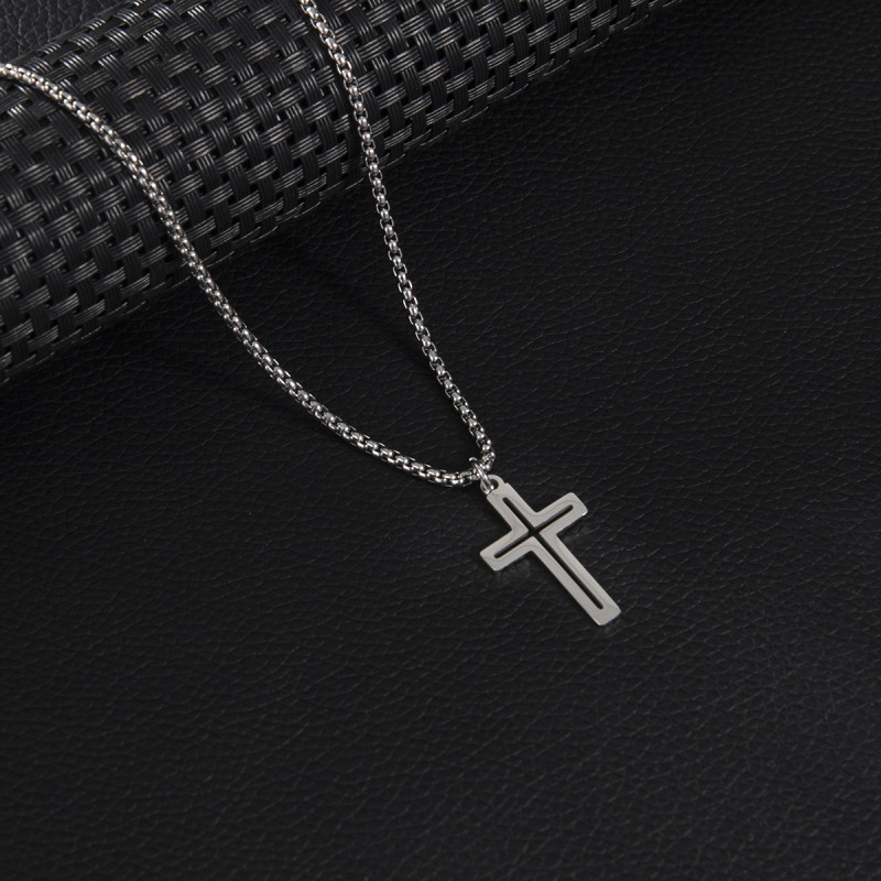 Stainless Steel Pendant Cross Men's Necklace Hip-hop Clothing Accessories Personalized