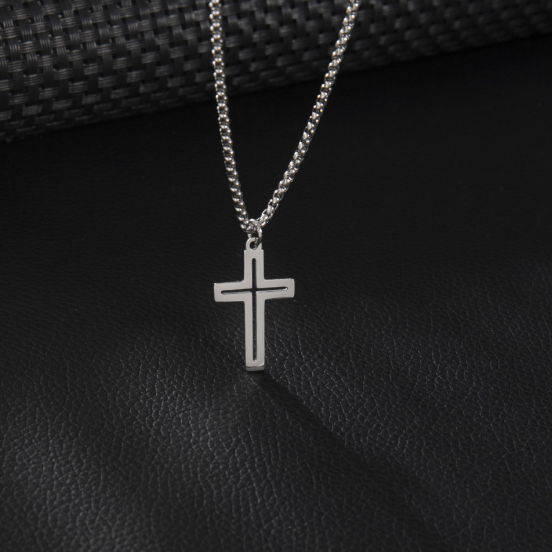 Stainless Steel Pendant Cross Men's Necklace Hip-hop Clothing Accessories Personalized
